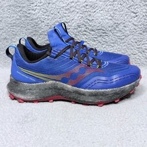 Saucony Endorphin Trail Mens Size 10 Running Shoes Sneakers Blue Raz Spice